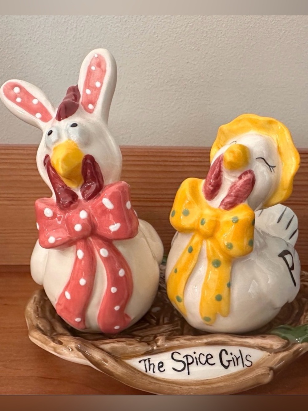 Blue sky clay Works “Spice Girls” Salt and Pepper Shakers with Heather Goldminc